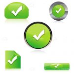 Green Check Sign Icon Set